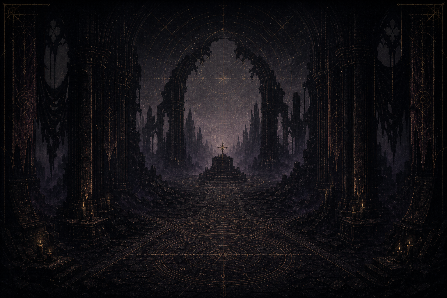 A dark threshold before a ritual crossing